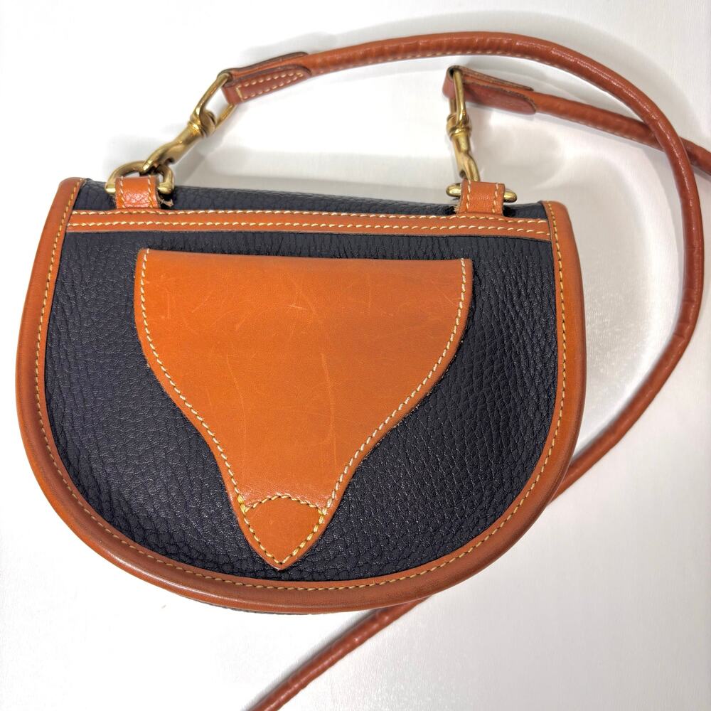 Dooney & Bourke Navy Blue Leather Calvary Crossbody Belt Bag Convertible 6" x 5" - Picture 6 of 10